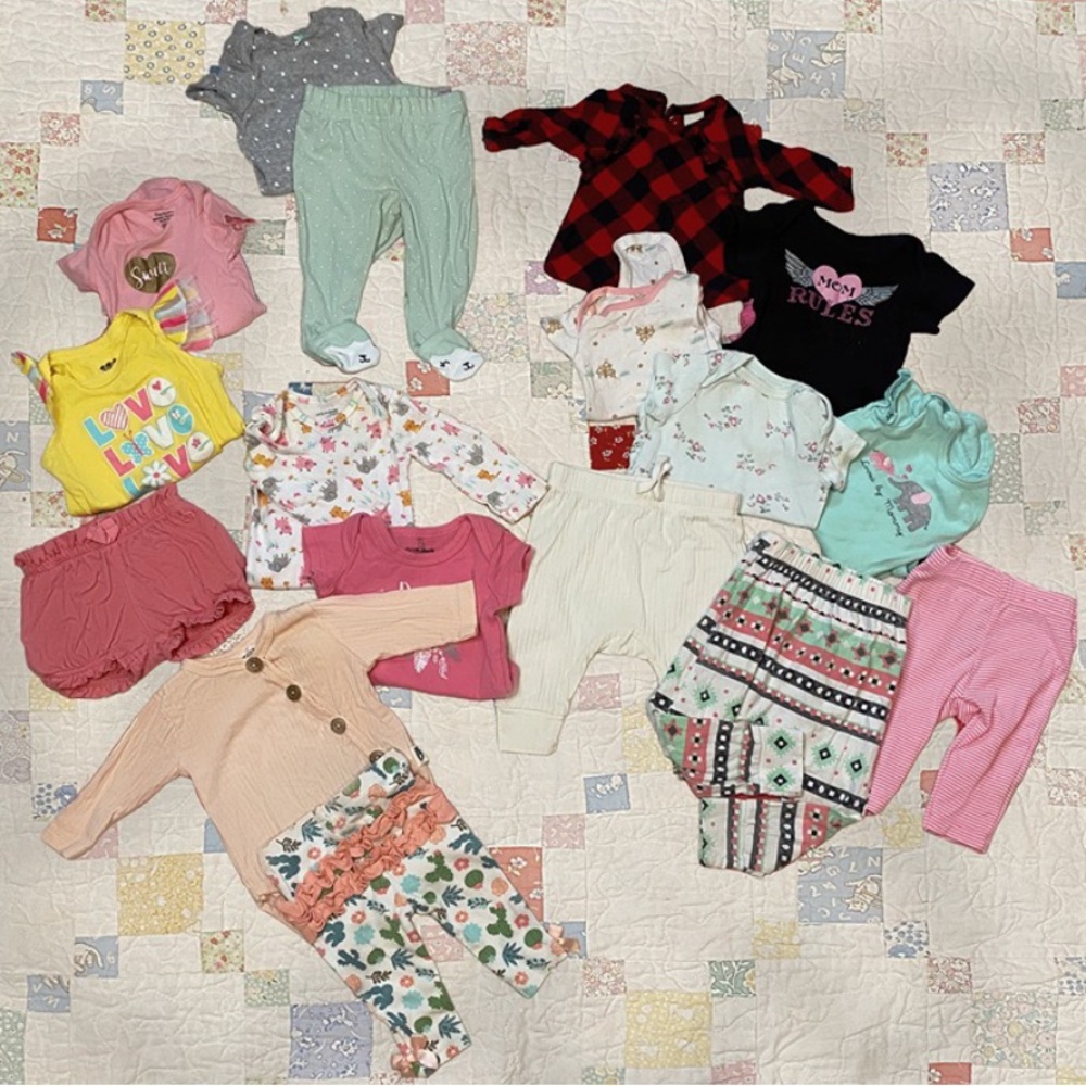 16ct. Colorful Baby Girl Clothing Set NB-3month